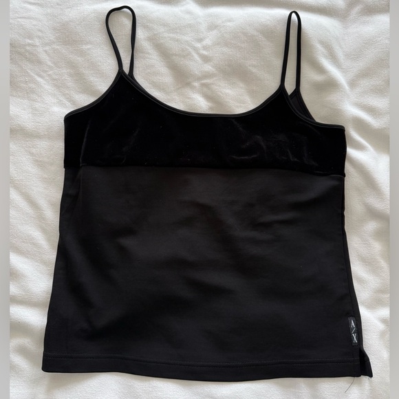 Armani Exchange Black Velvet Camisole - Picture 1 of 3